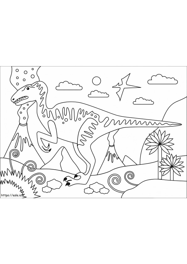 Coloriage Vélociraptor 2 à imprimer dessin
