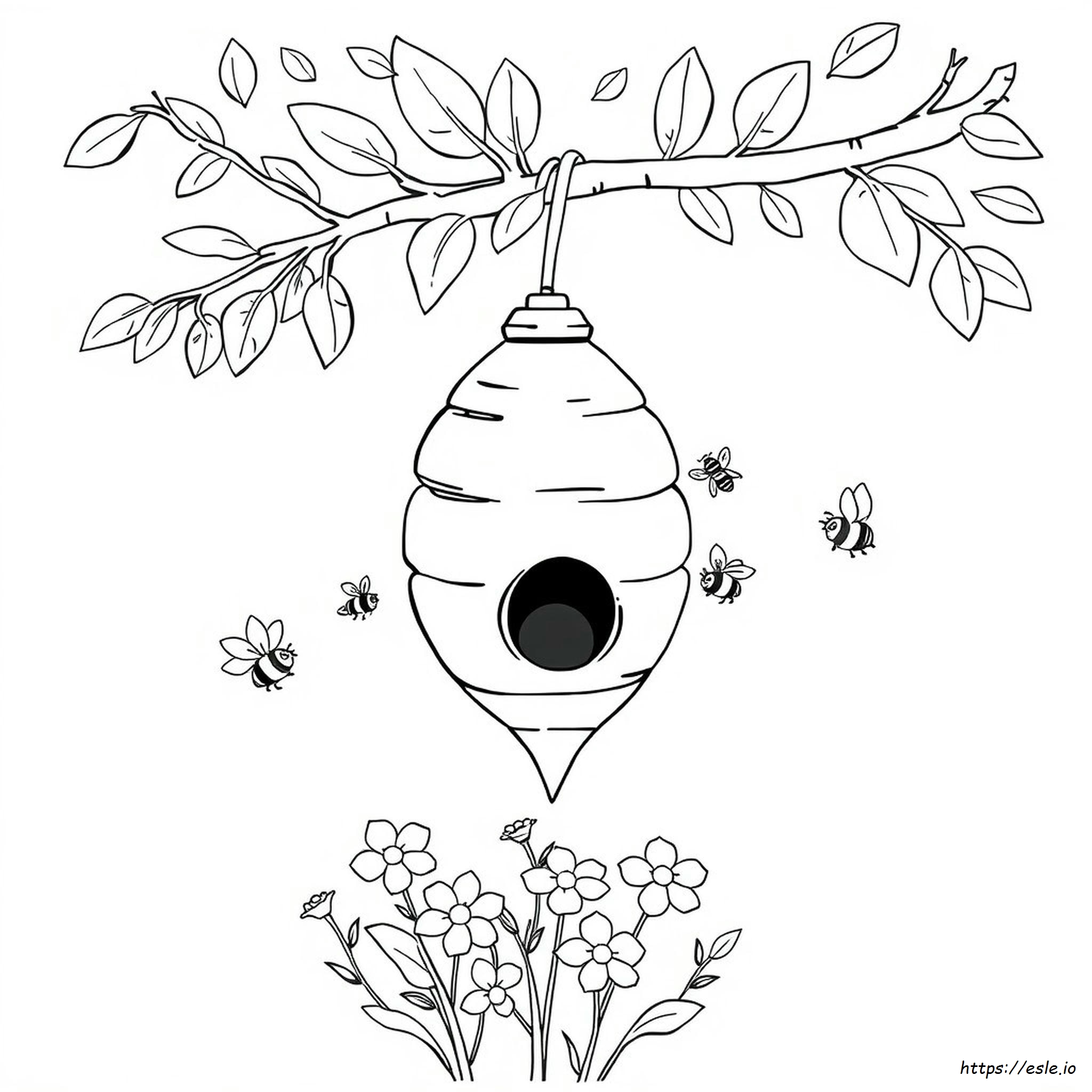 Beehive Colouring Page