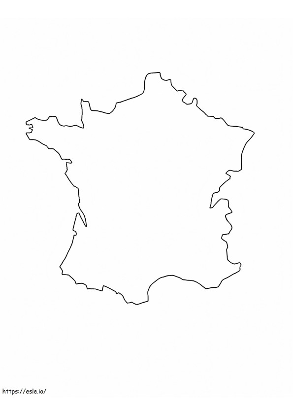 Francia Mapa 2 para colorear