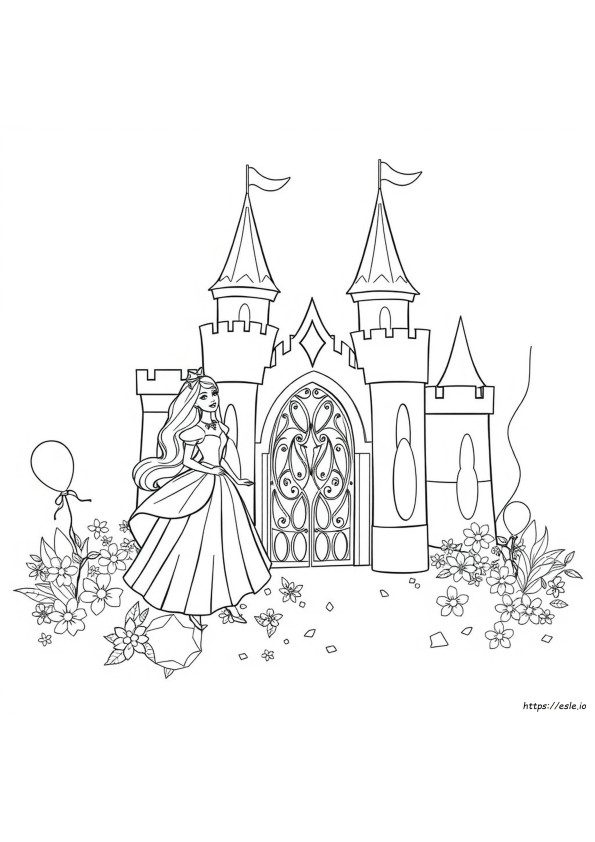 Barbie Diamond Castle Coloring Pages