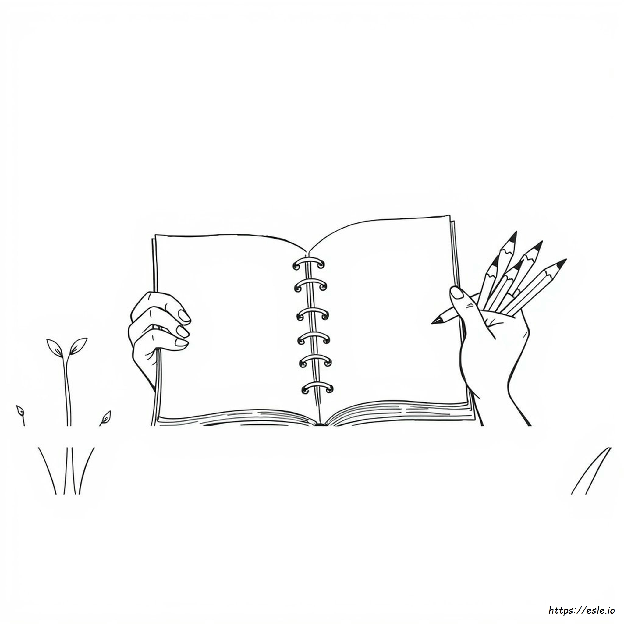 Horizontal Pencil Coloring Page