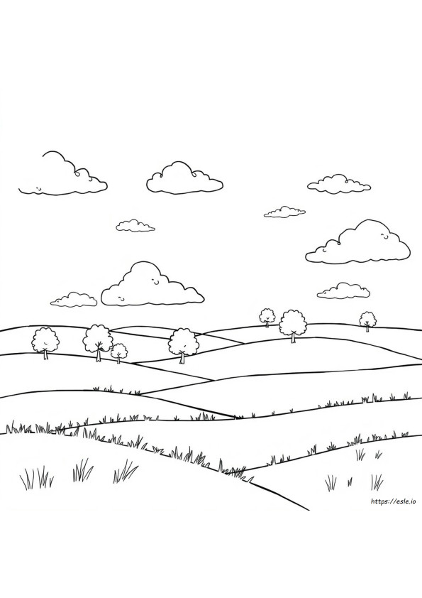 Paisagem Para Colorir
