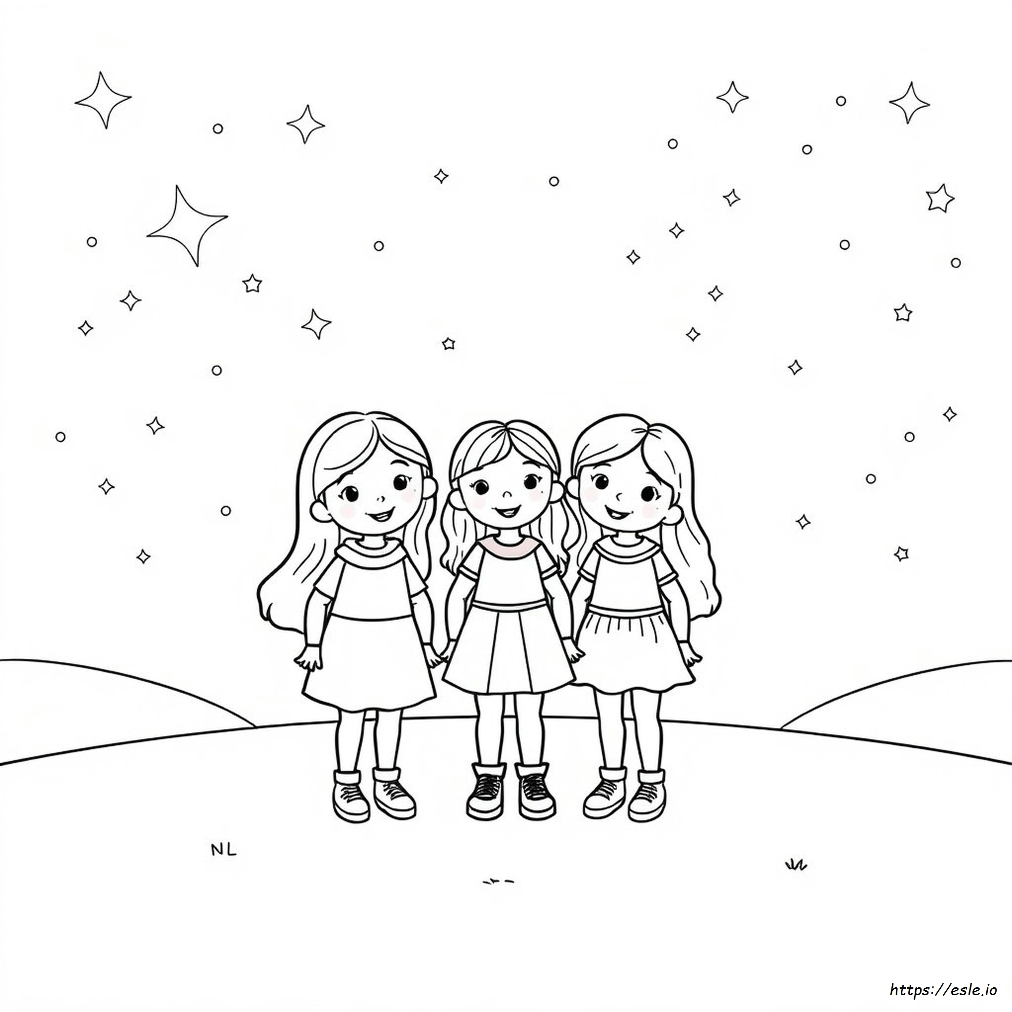 Color Learn Three Sisters Coloring Page For Kids Color Learn Three Sisters Coloring Page For Kids