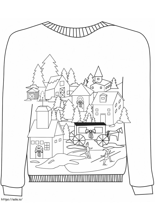 suéter de natal para criança para colorir