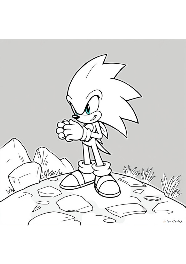 Coloriages Sonic Super Sonic Obscur