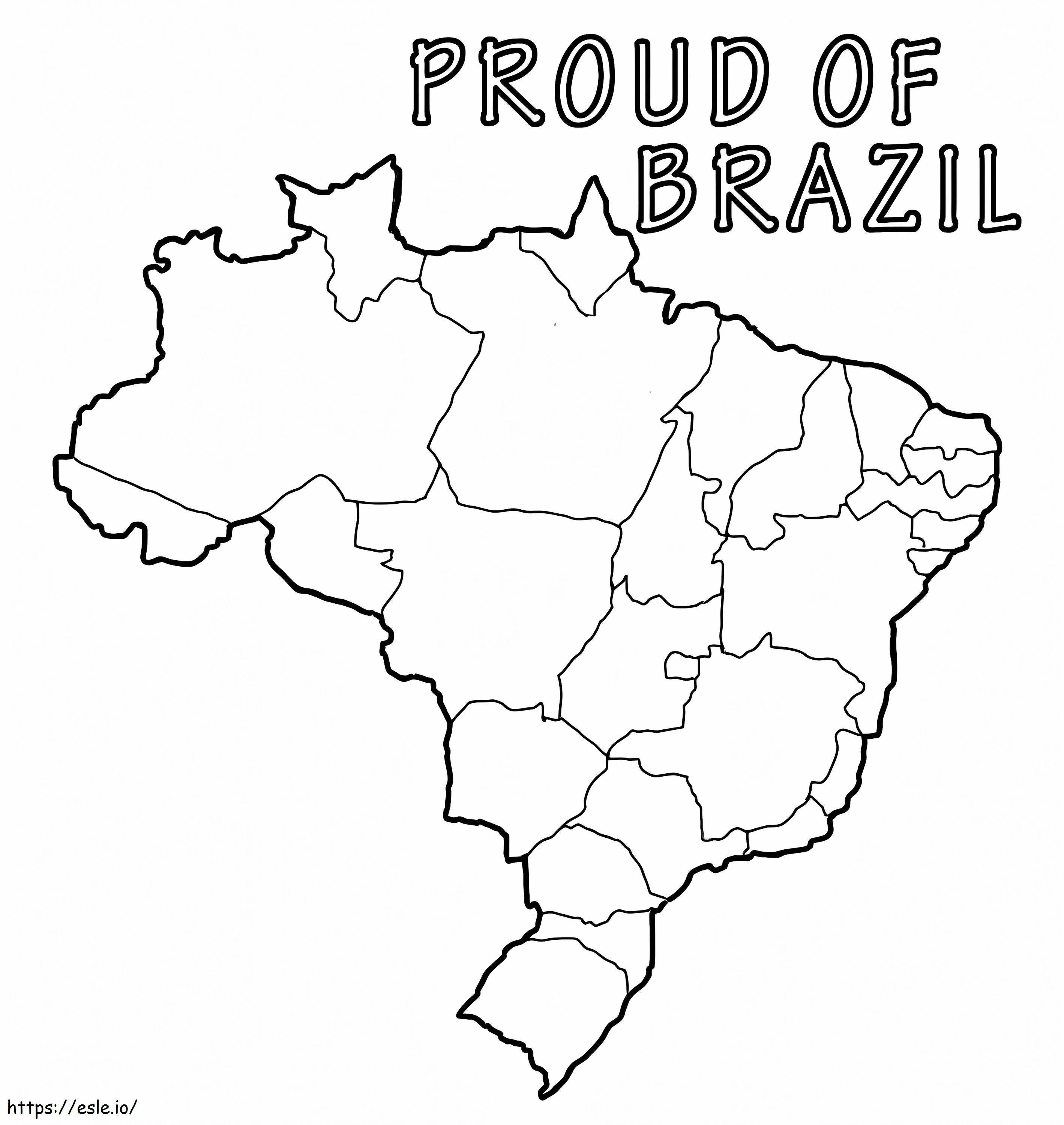 Brazilië Kaart 1 kleurplaat kleurplaat