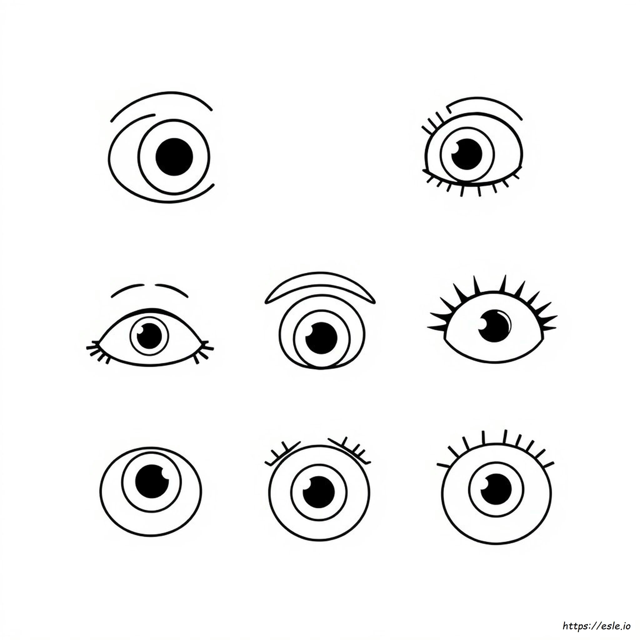 Preschool Eyes Coloring Page