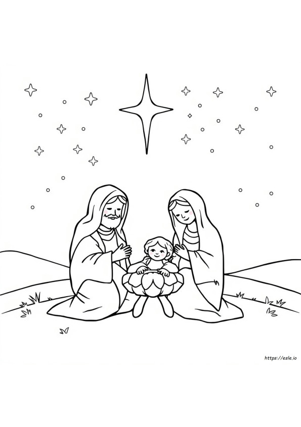 Free Printable Holy Family Coloring Page