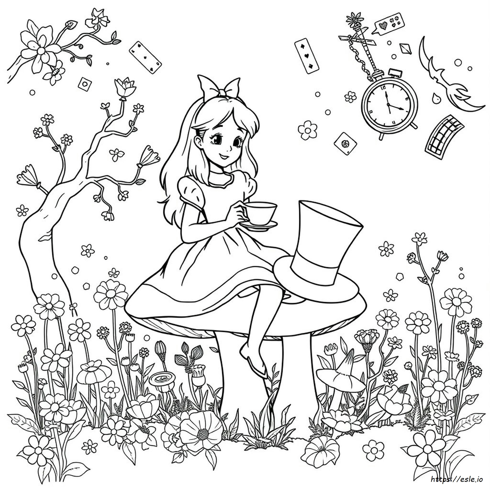 Stoner Printable Trippy Alice In Wonderland Coloring Pages