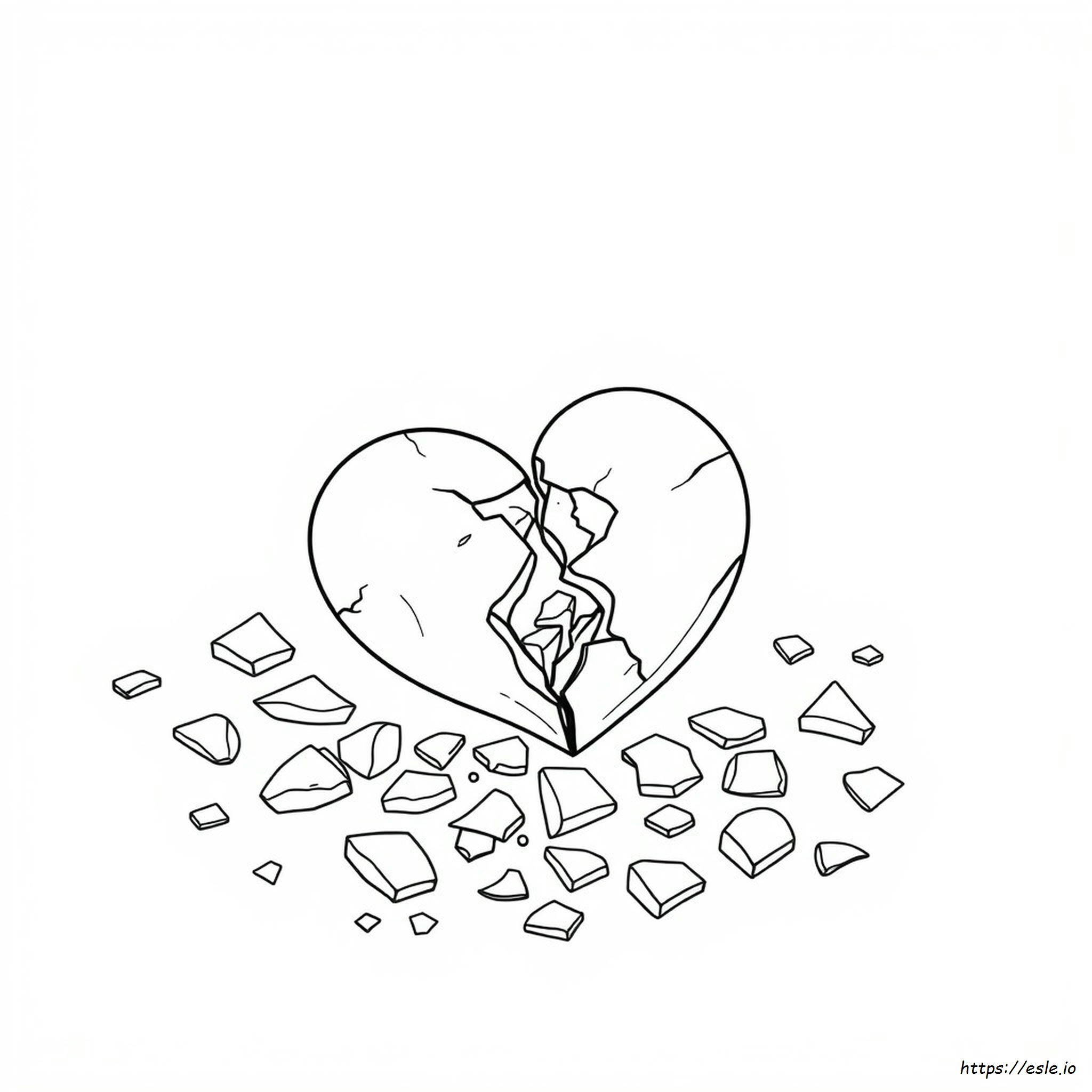 Detailed Broken Heart Coloring Pages