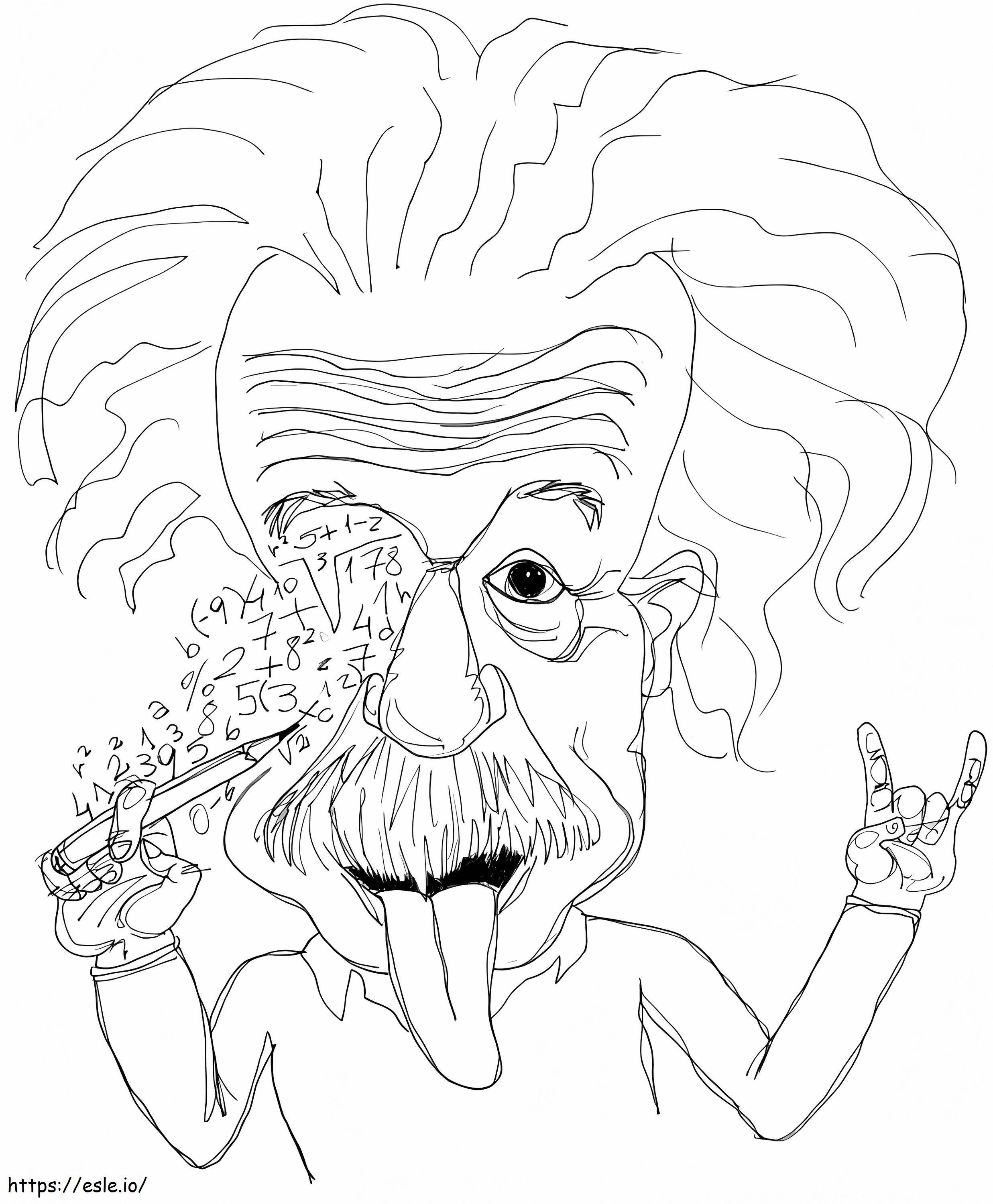 Coloriage Esquisse d'Albert Einstein à imprimer dessin