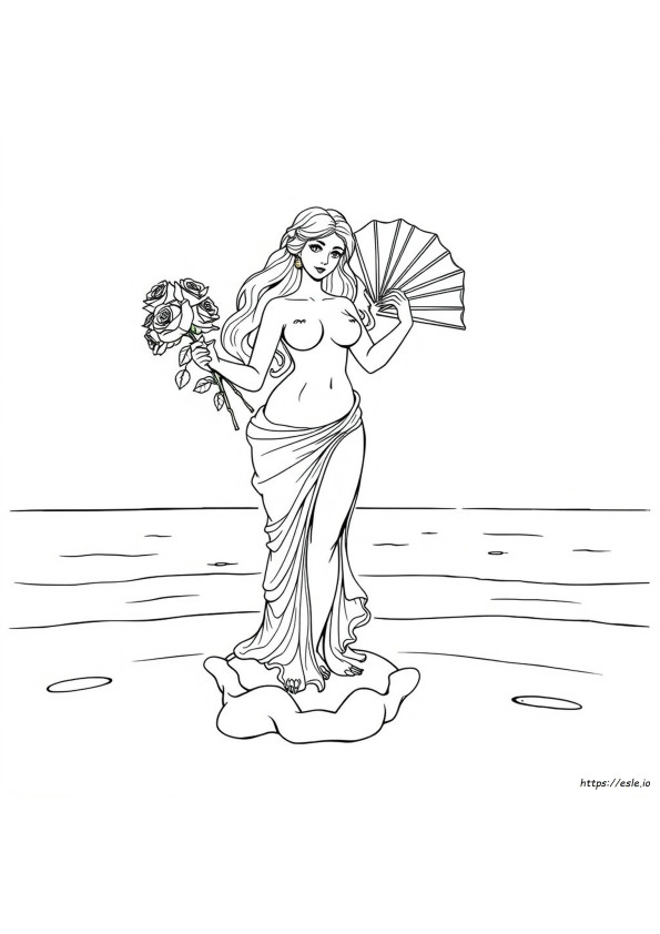 Beautiful Aphrodite Coloring Page