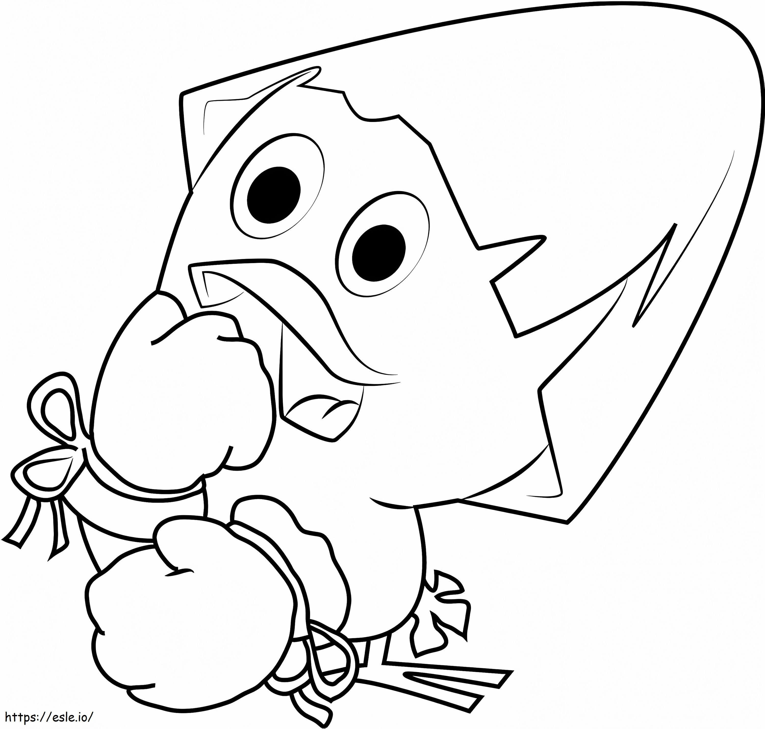 Calimero Boxing A4 coloring page