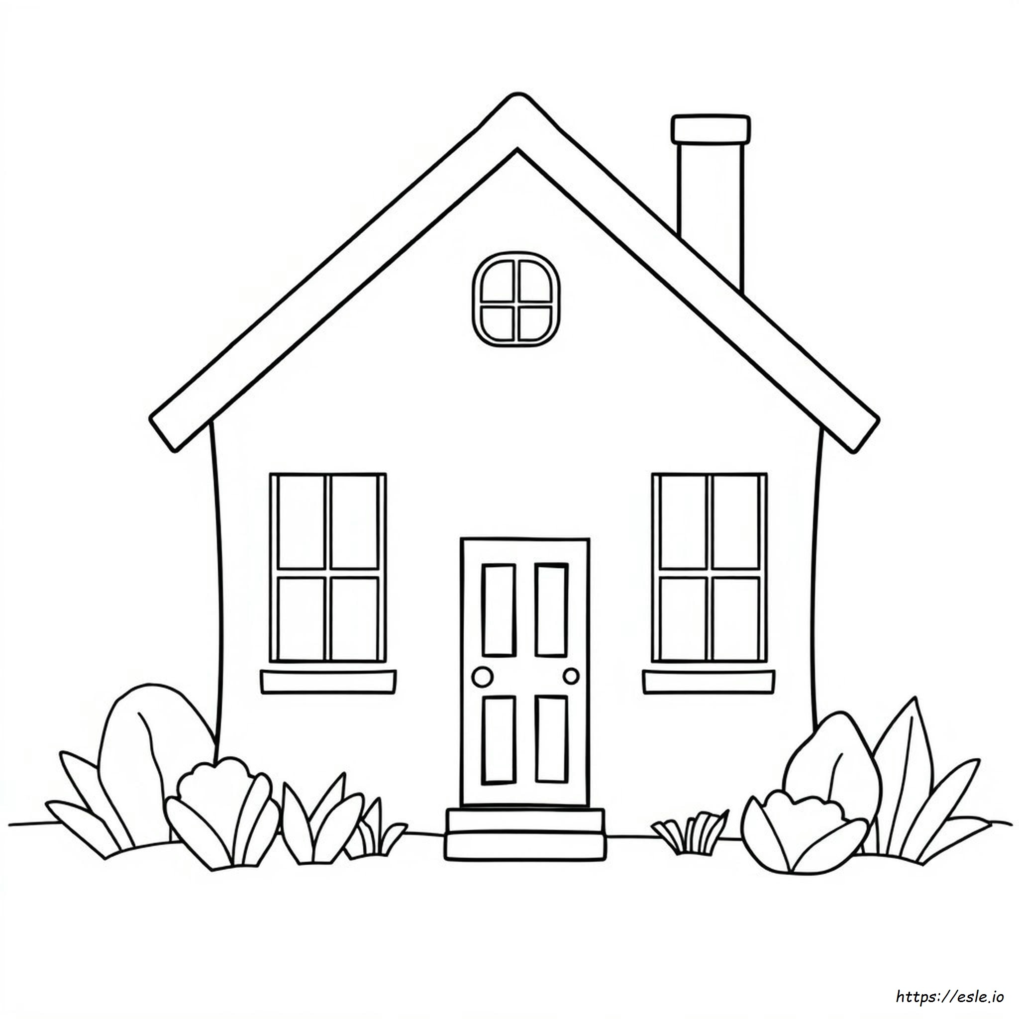 Blank House Coloring Page