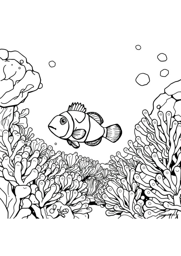 Páginas Para Colorear De Pez Payaso Realista