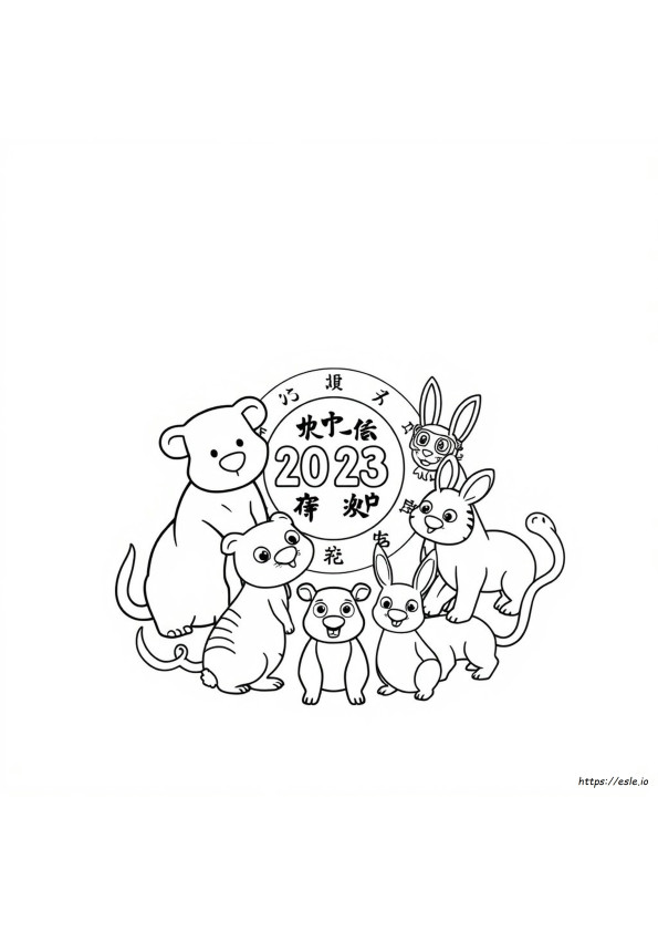 Kalender Zodiak Cina Halaman Mewarnai