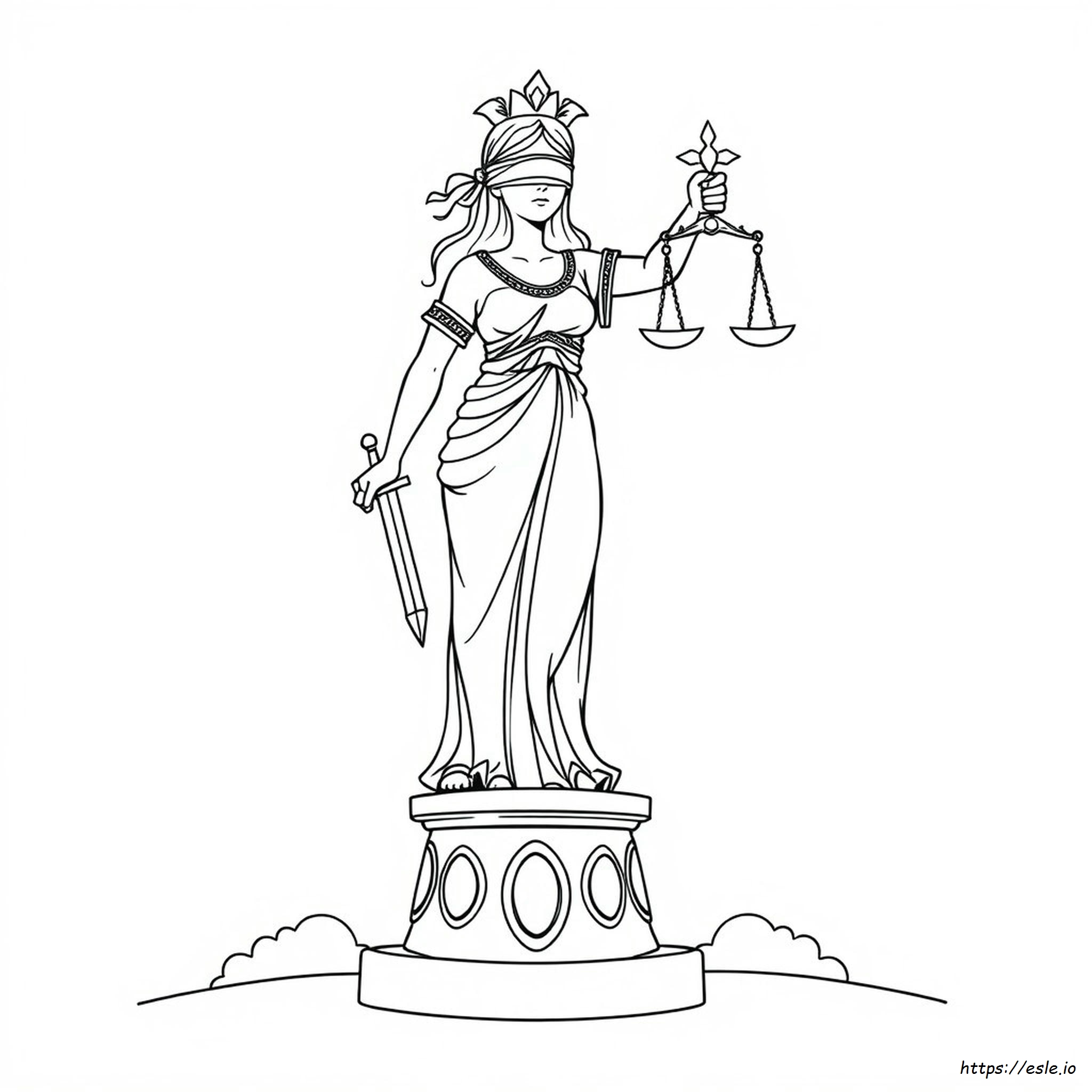 Dama De La Justicia Para Colorear