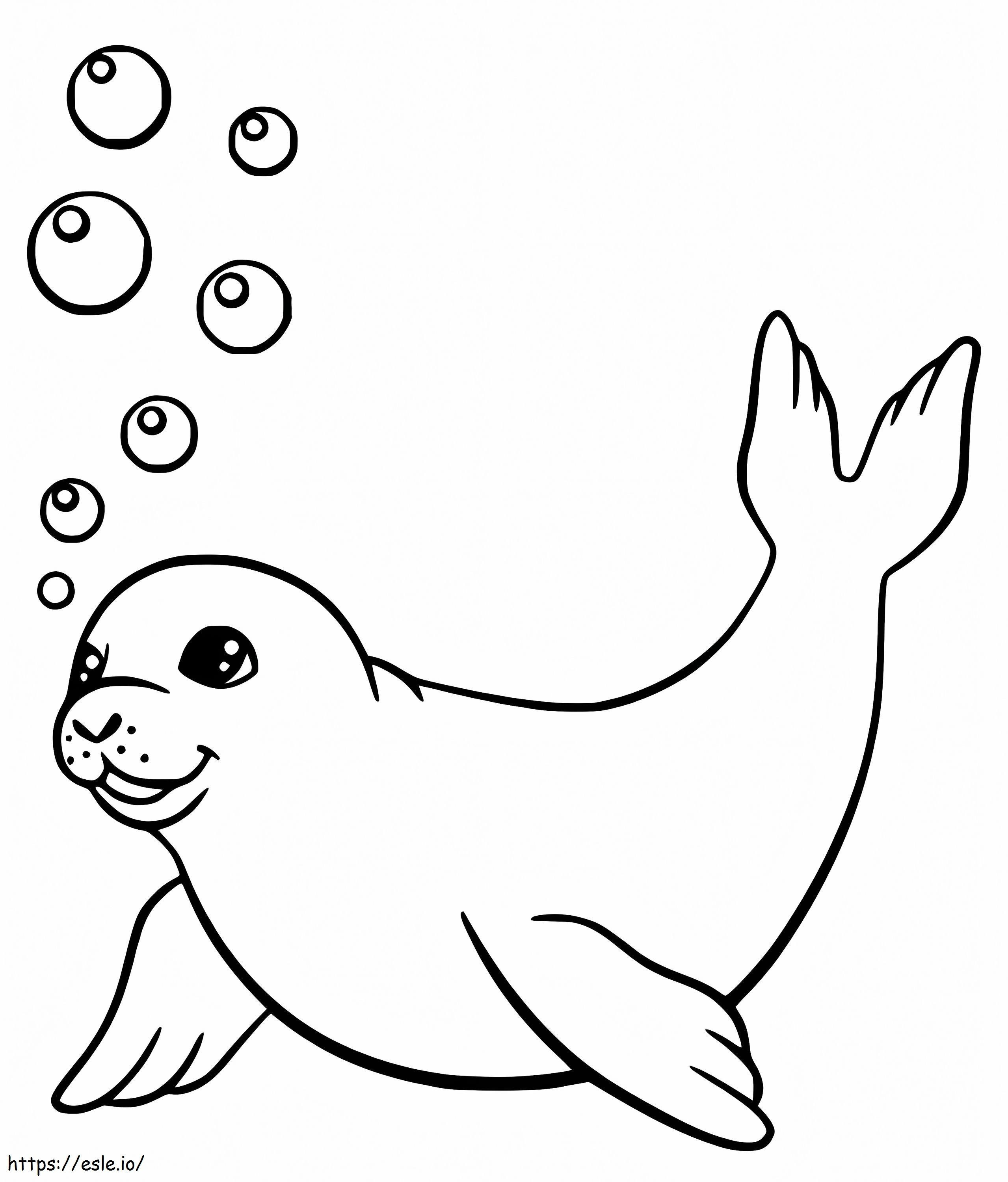 Seal Swimming coloring page