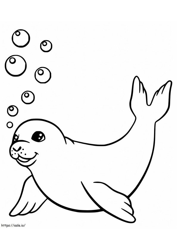 Zeehonden zwemmen kleurplaat