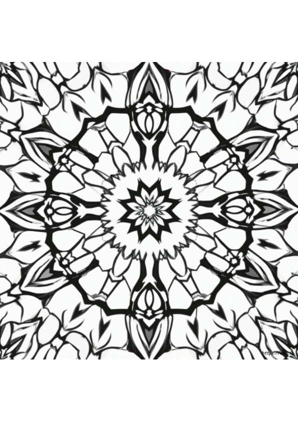 Printable Kaleidoscope Coloring Pages For Adults