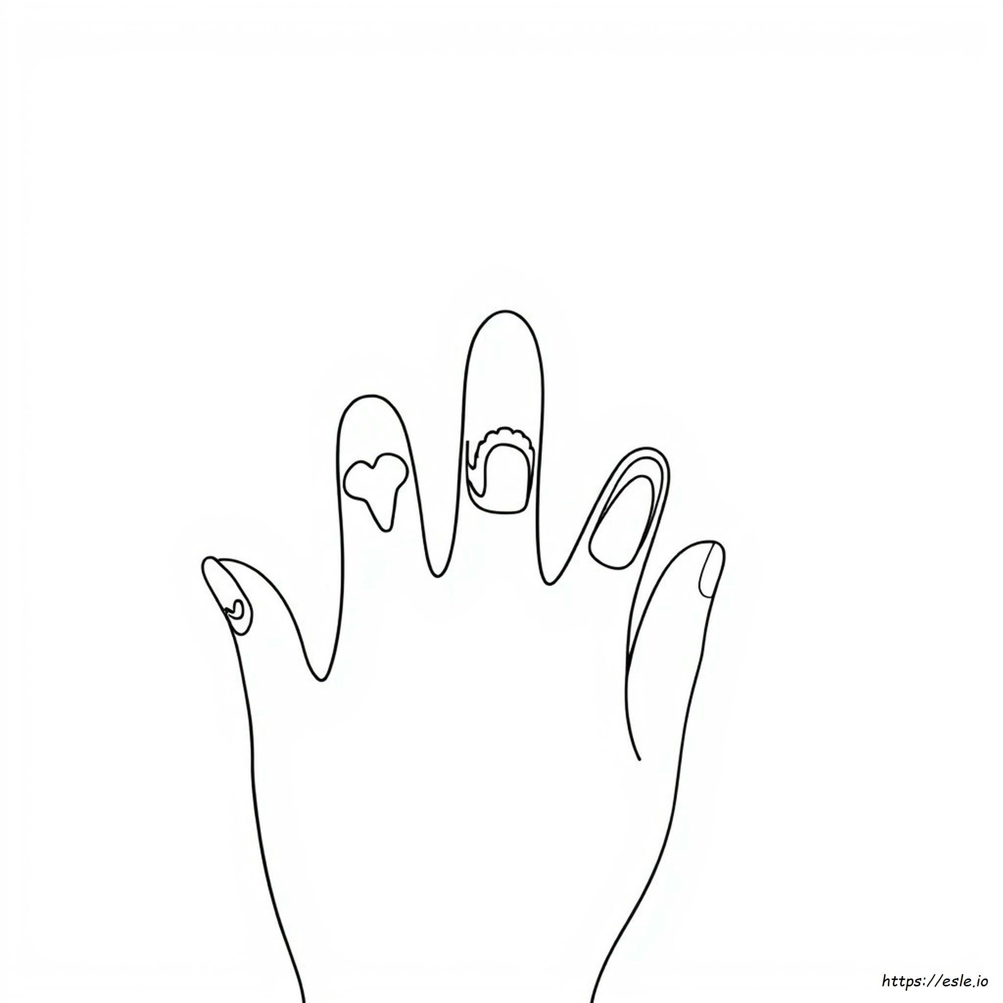 Hand Nail Coloring Pages