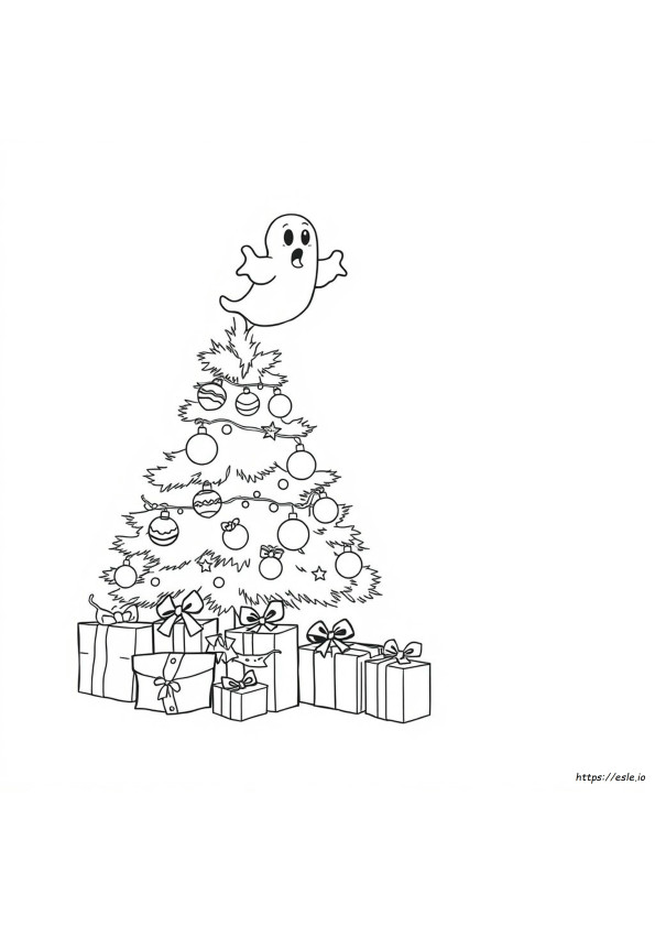 おばけのクリスマスぬりえ