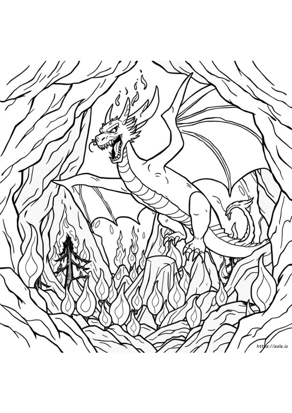 Scary Dragon Colouring Pages