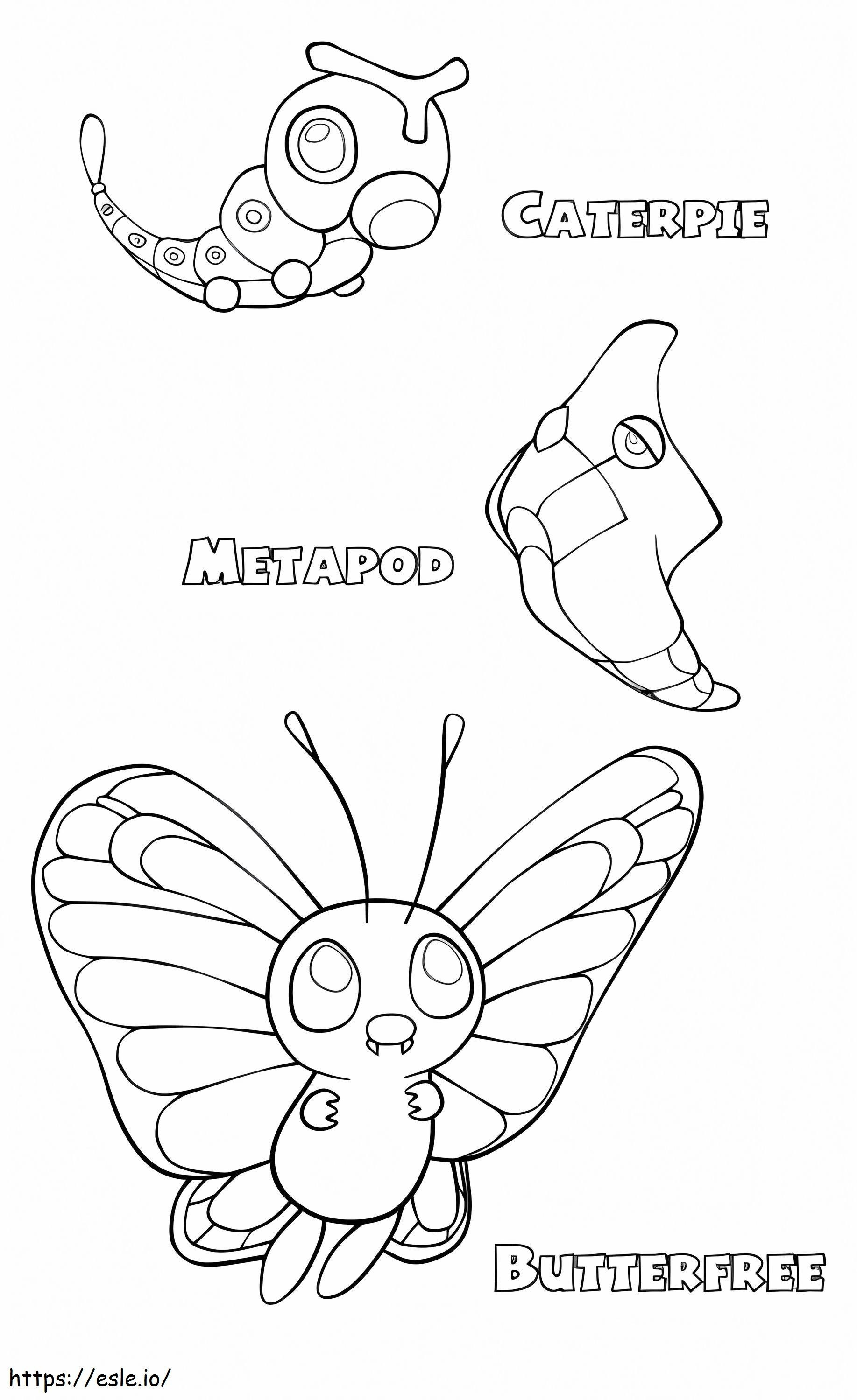 Butterfree Evolution coloring page
