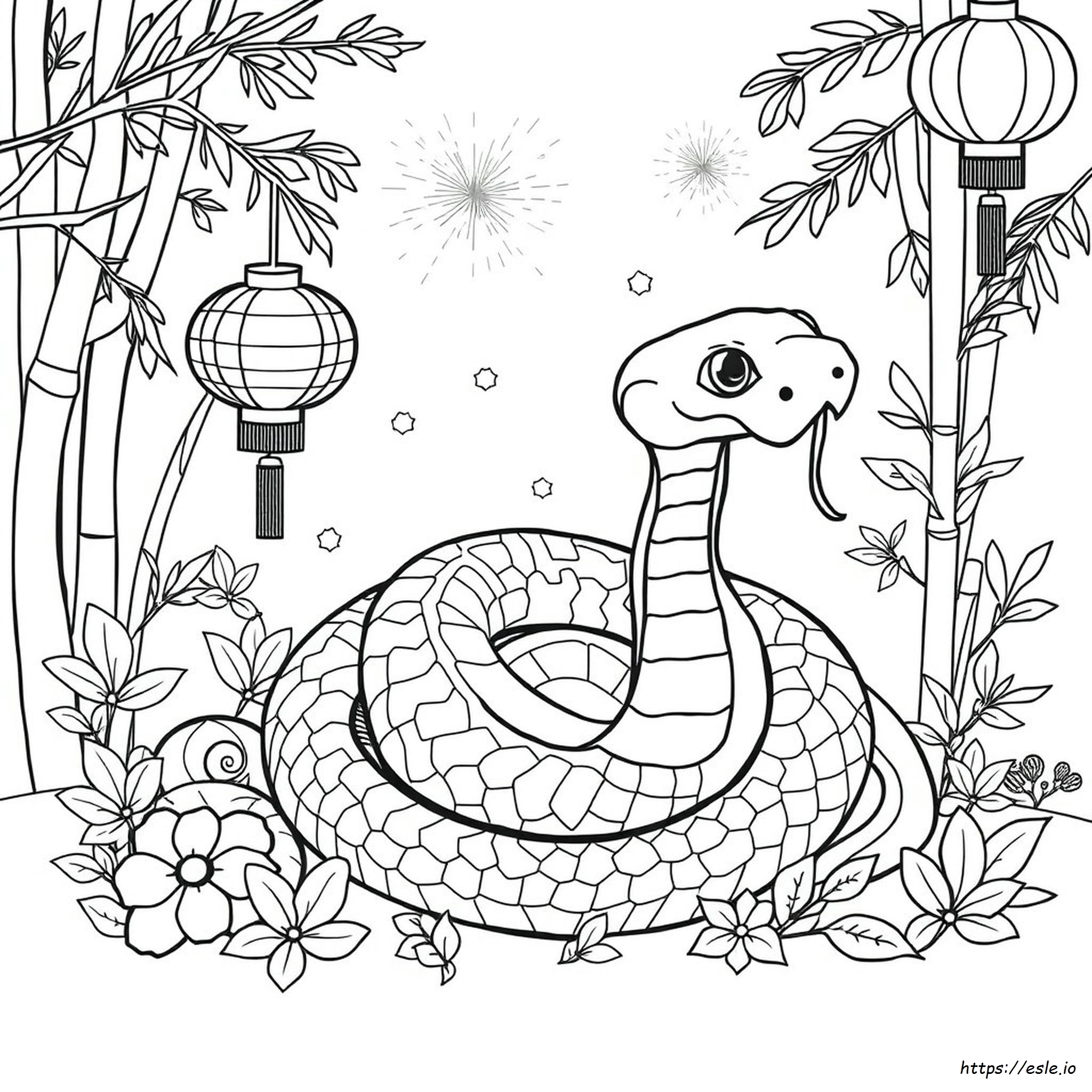 Year Of The Snake Colouring