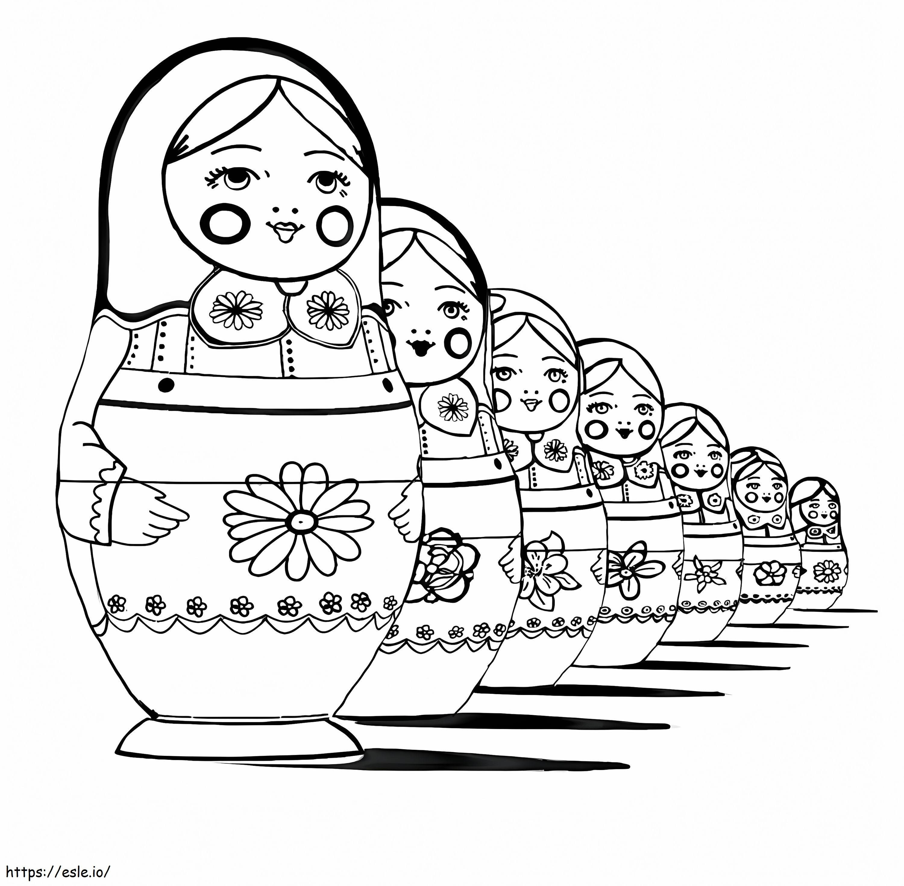 Russian Dolls Printable coloring page