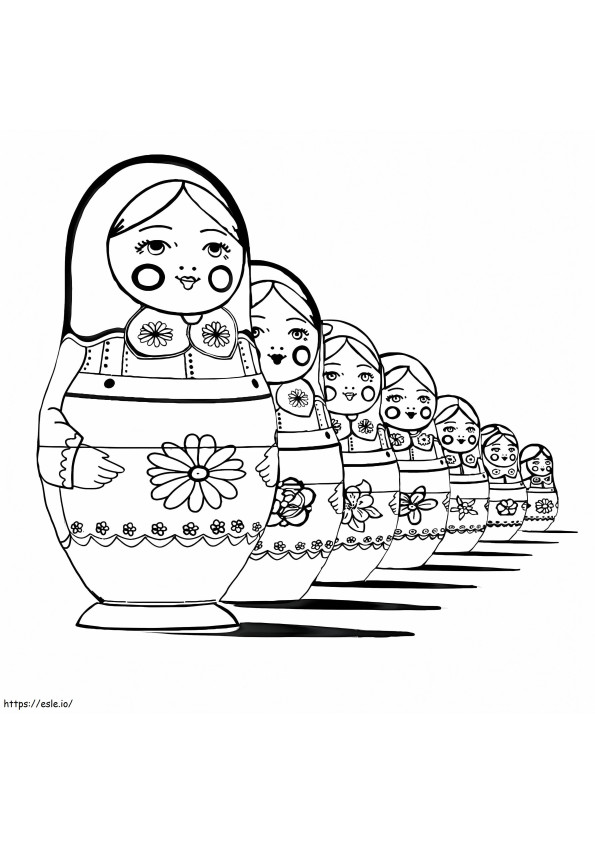 Russian Dolls Printable coloring page