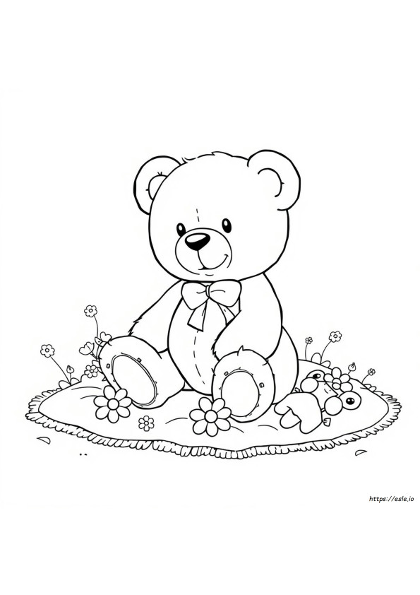 かわいいテディベアのぬりえ 無料