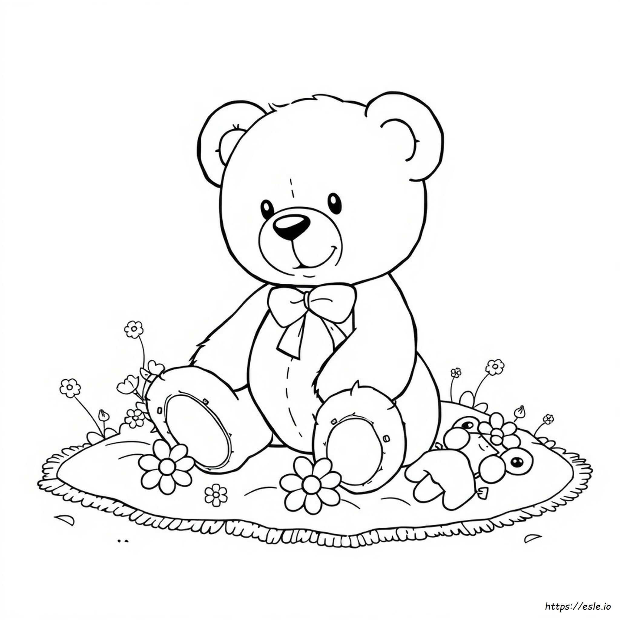 かわいいテディベアのぬりえ 無料