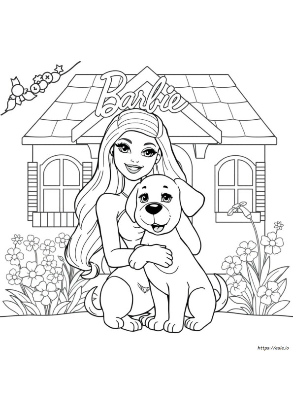 Kolorowanki Barbie Z Pieskami