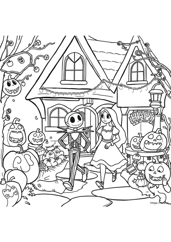 Halloween Coloring Pages Jack Skellington