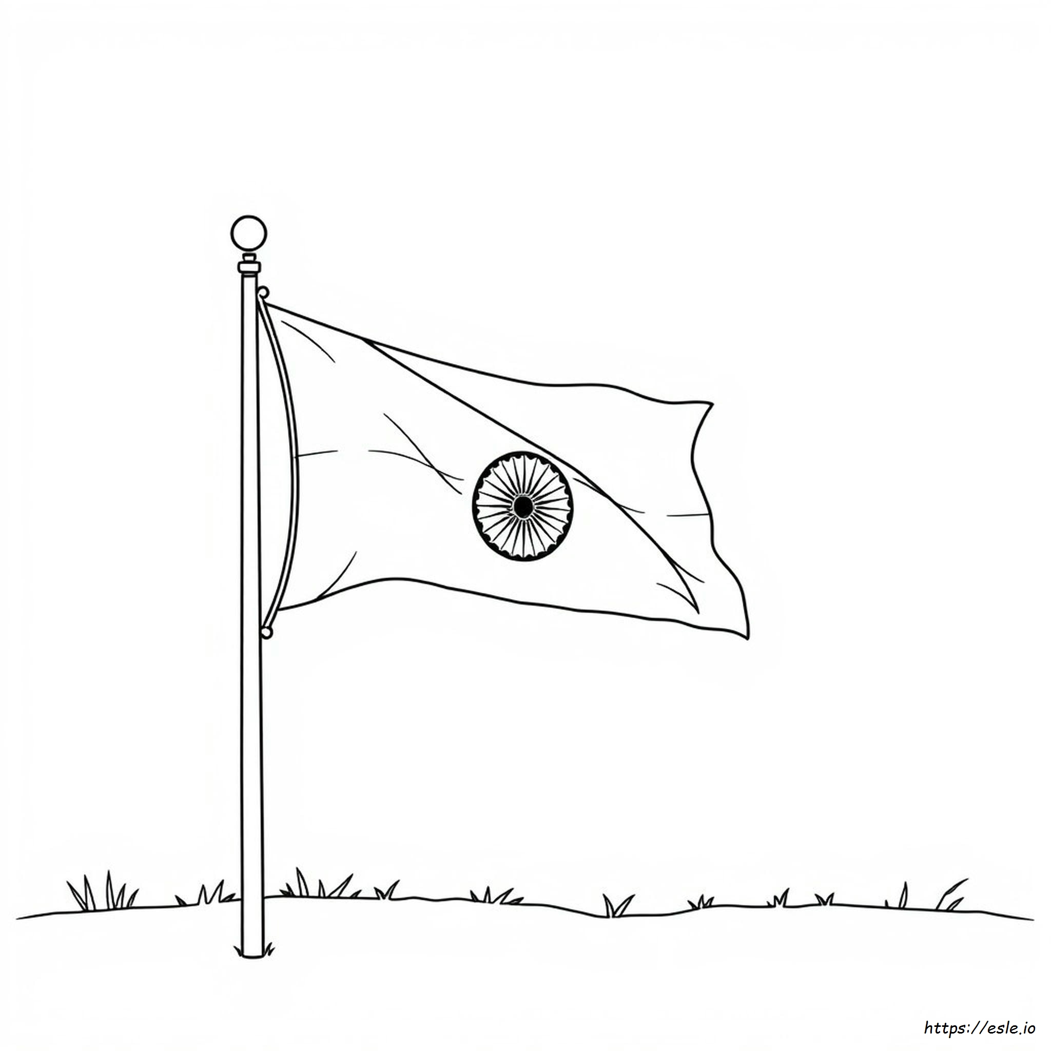 Hojas De Trabajo: Bandera De La India Para Colorear E Imprimir