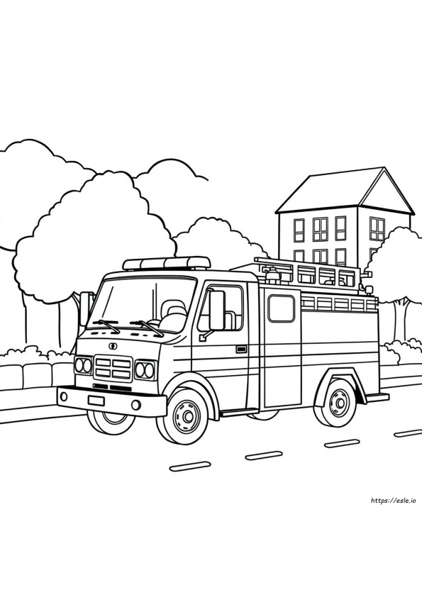 Páginas Para Colorear De Camiones De Bomberos Gratis