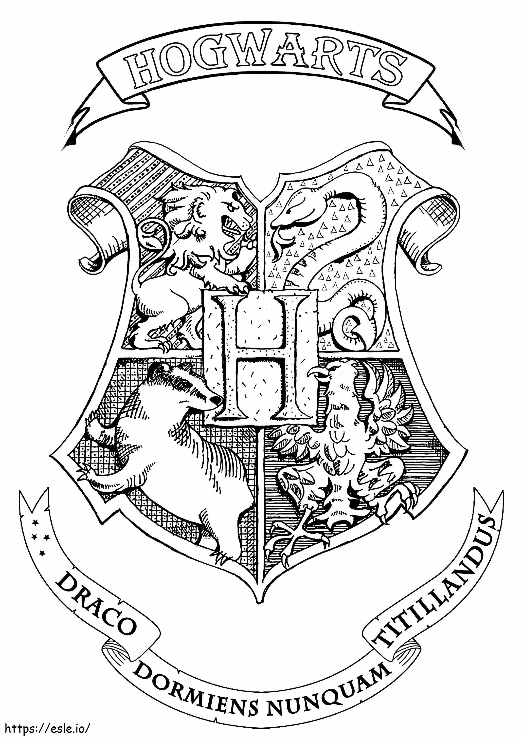 Coloriage Blason de Poudlard Harry Potter à imprimer dessin
