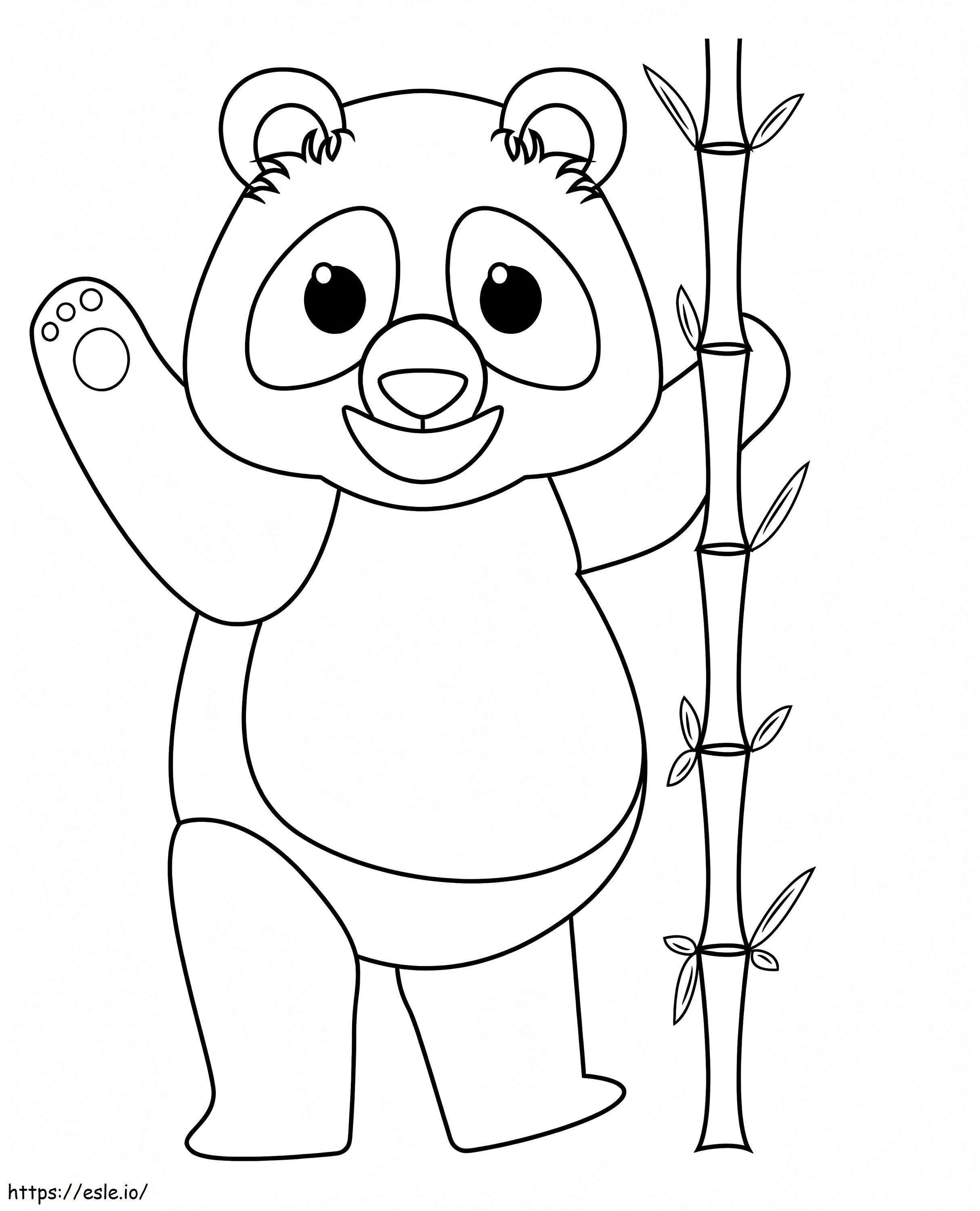 Coloriage heureux, dessin animé, panda à imprimer dessin