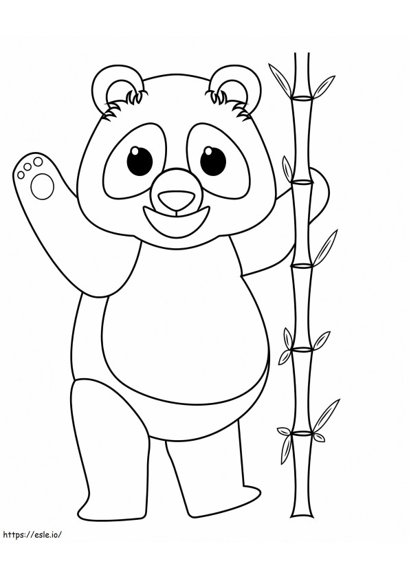 Happy Cartoon Panda coloring page