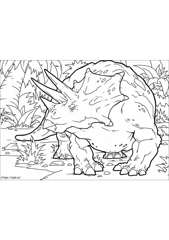 Triceratopsin väritys sivu 4 värityskuva