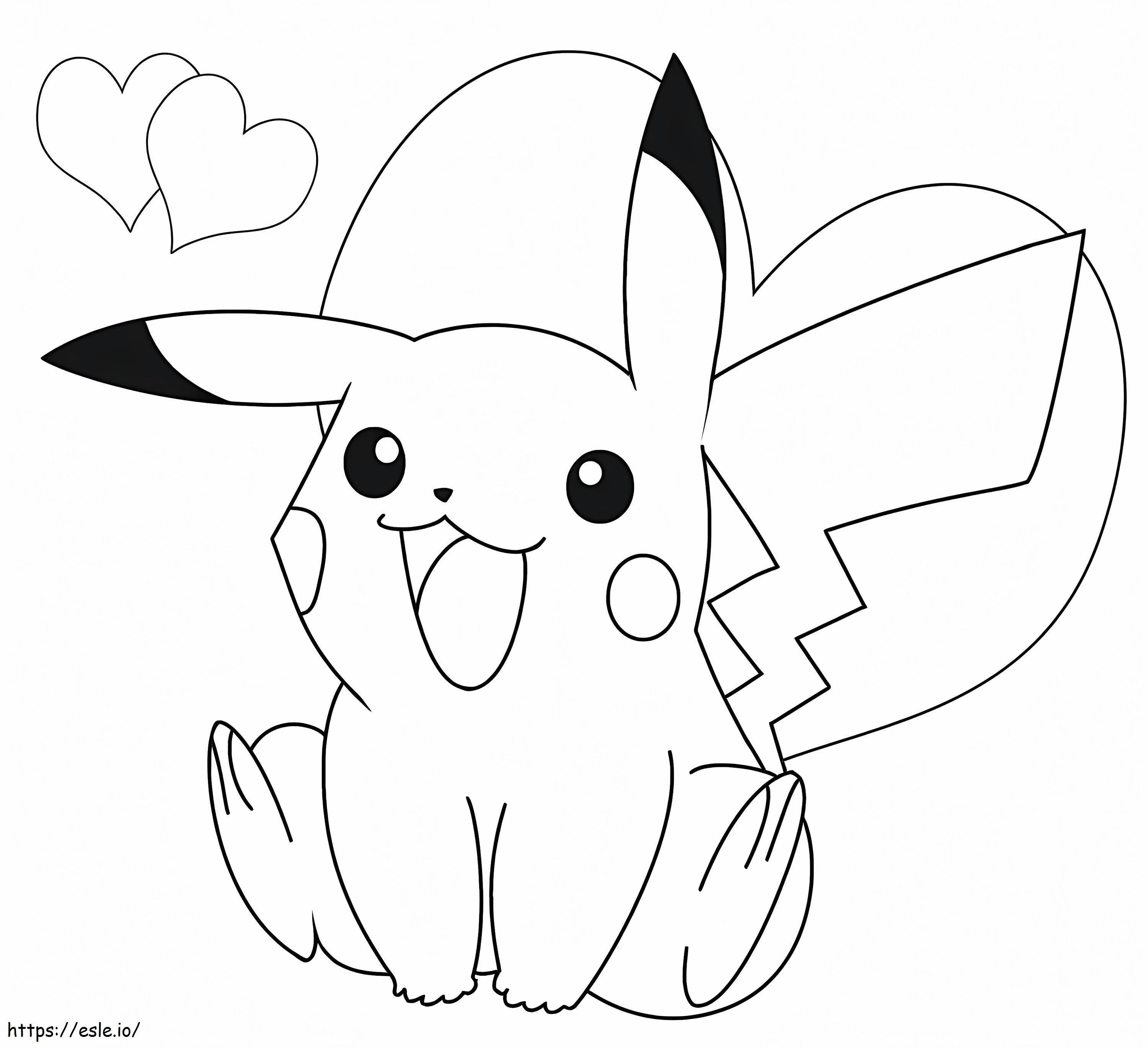 Pikachu Seated coloring page