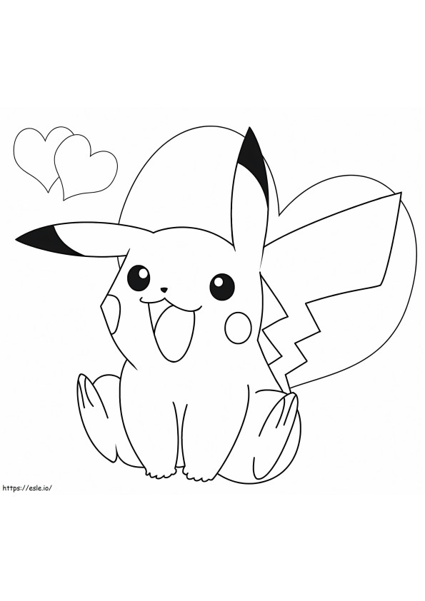 Pikachu Seated coloring page