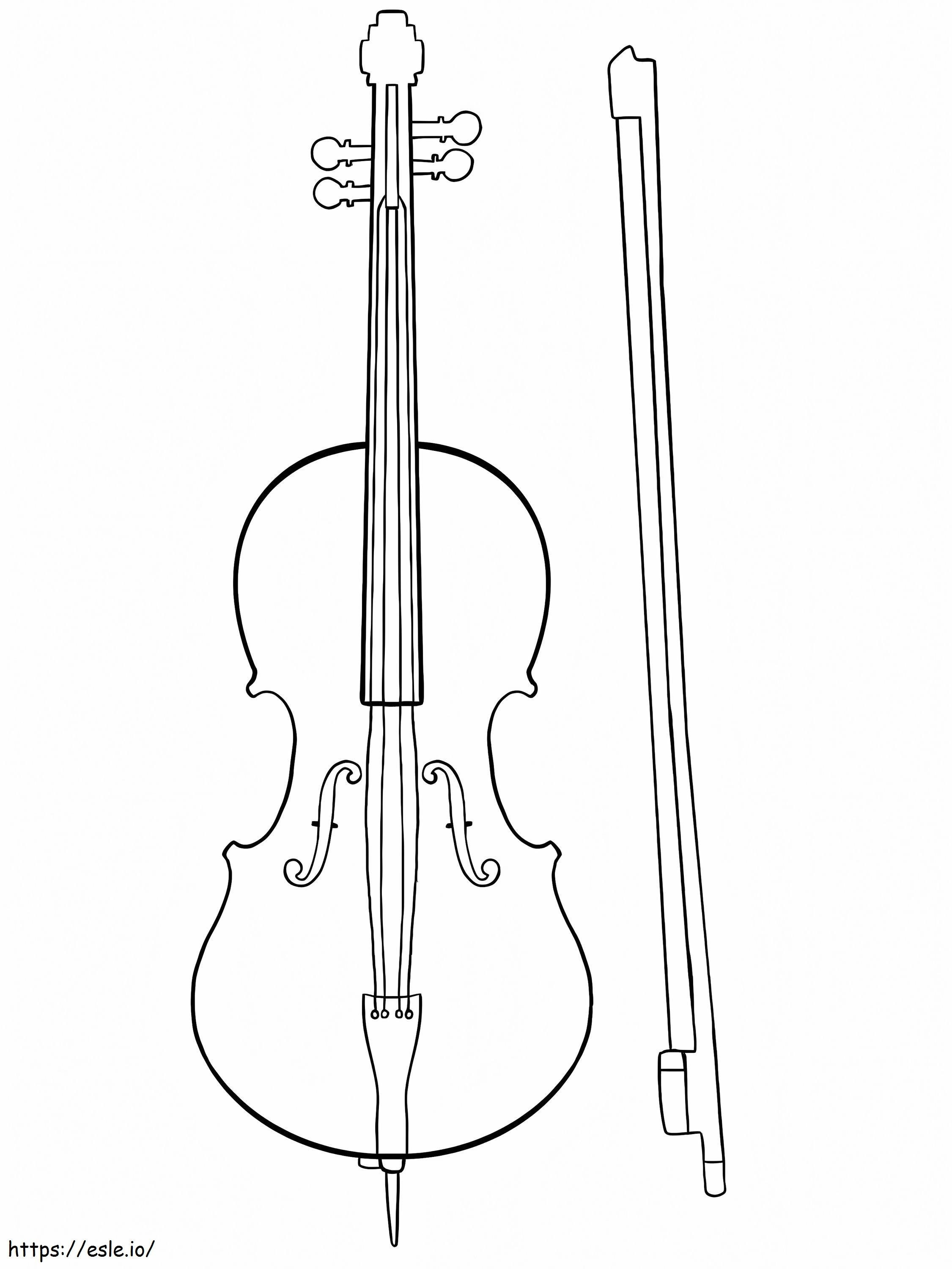 Cello afdrukbaar kleurplaat kleurplaat