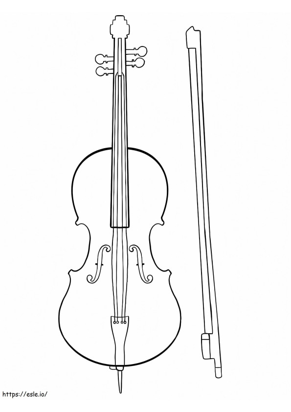 Cello afdrukbaar kleurplaat
