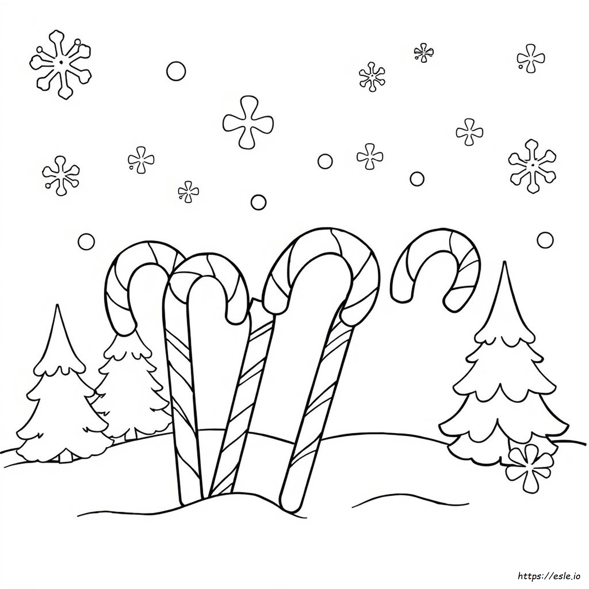 Candy Cane Coloring Page Free Printable