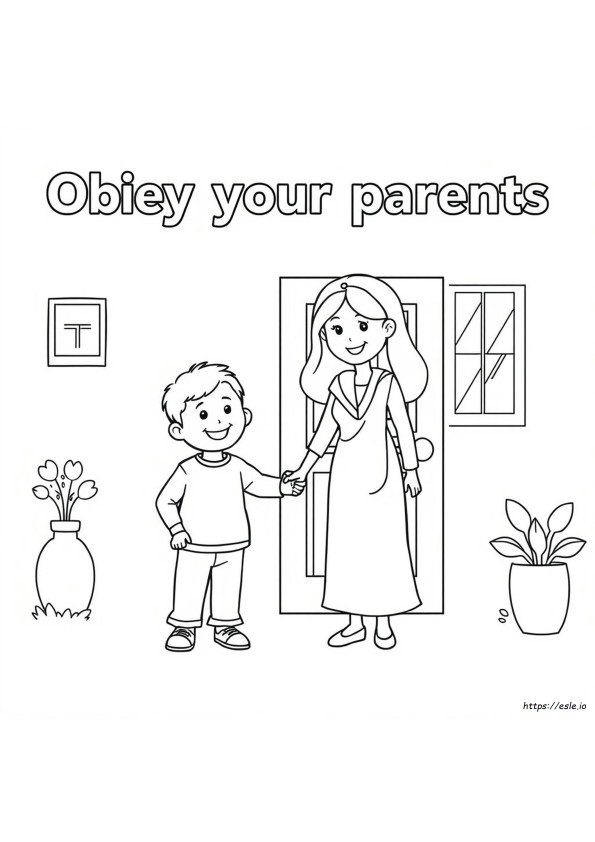 Obedece A Tus Padres - Página Para Colorear