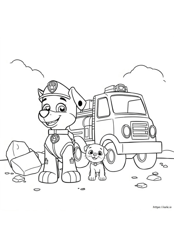 Coloriage Rubble Paw Patrol