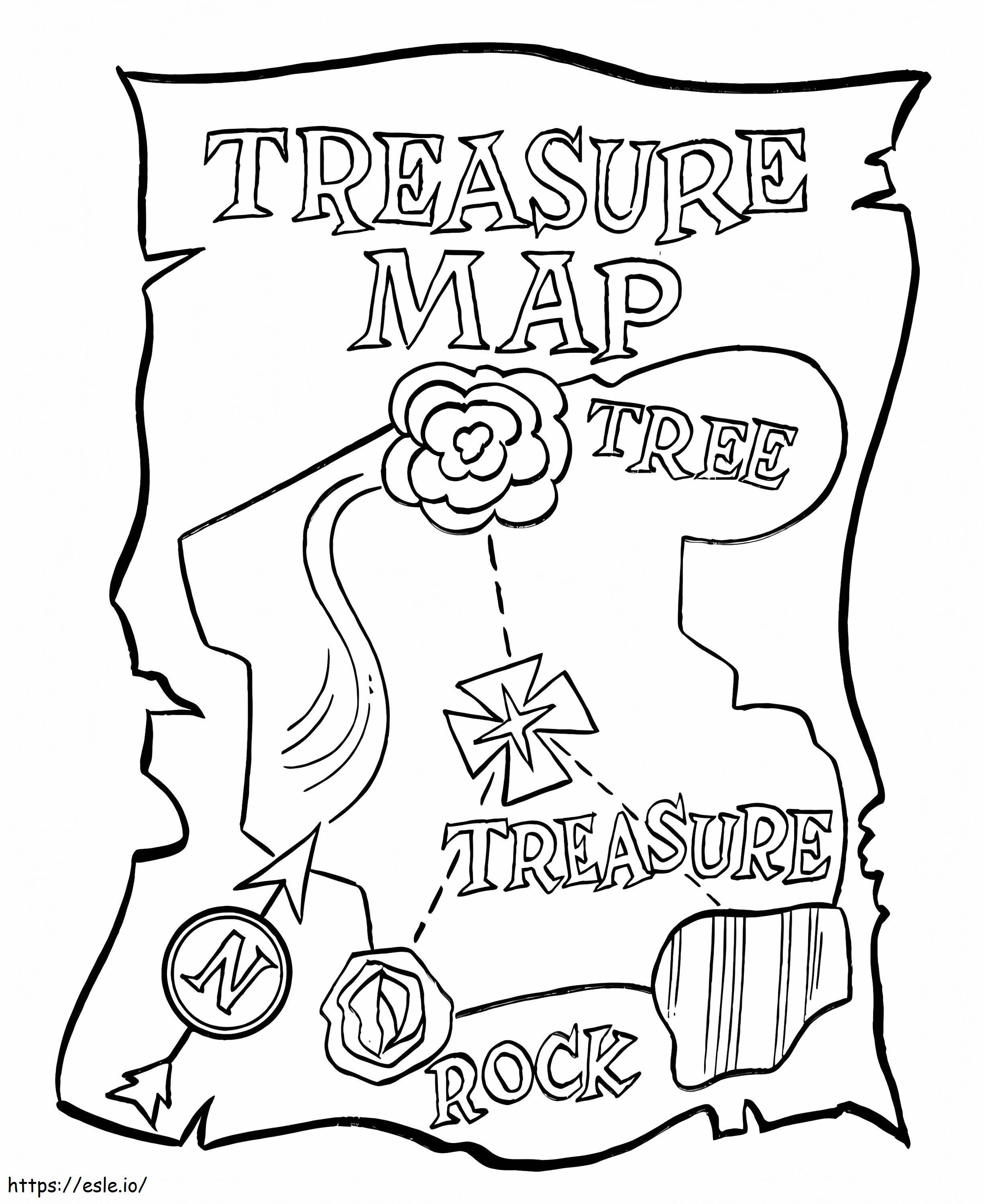 Una mappa del tesoro da colorare