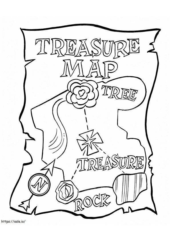 O hartă a comorii de colorat